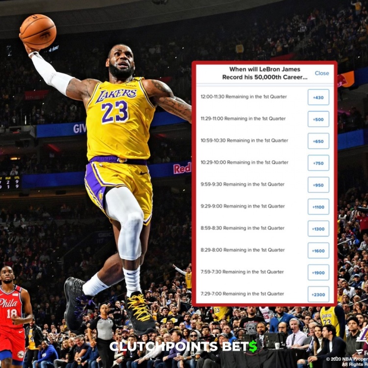 僅差1分！詹姆斯今日何時破五萬分賠率：開場30秒內最被看好